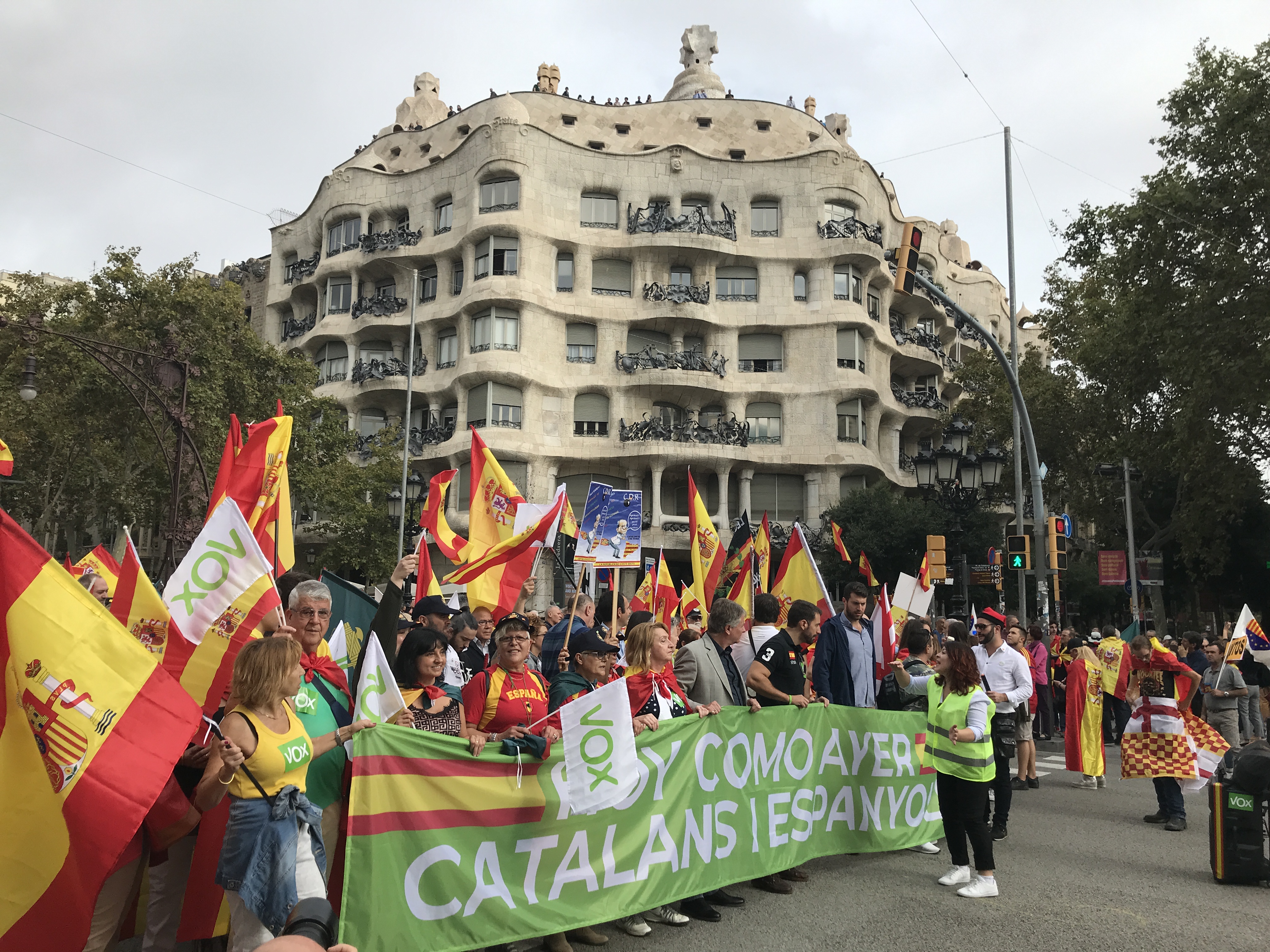 Far-right Vox supporters at Spain's 2019 National Day rally in Barcelona (by Cristina Tomàs White)